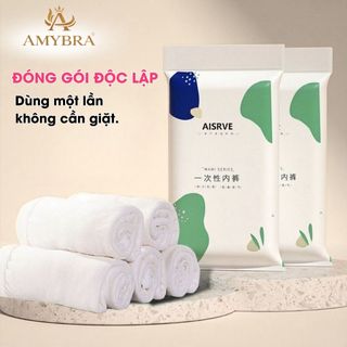 Set 10 quần lót dùng một lần cotton êm mềm đã khử trùng bằng công nghệ EO - AMYBRA L474 Nữ Women