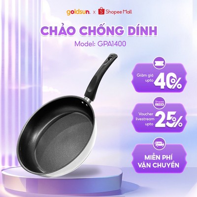 Chảo Chống Dính Đáy Từ Dùng Cho Mọi Loại Bếp, 5 Lớp Chống Dính Siêu Bền- GPA1400