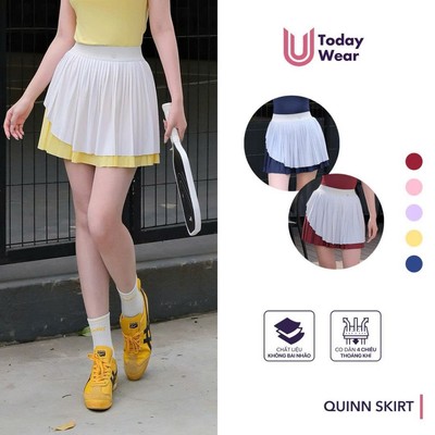 Chân váy ngắn thể thao xếp ly layer hai lớp Quinn skirt có sẵn quần bảo hộ Today U Wear