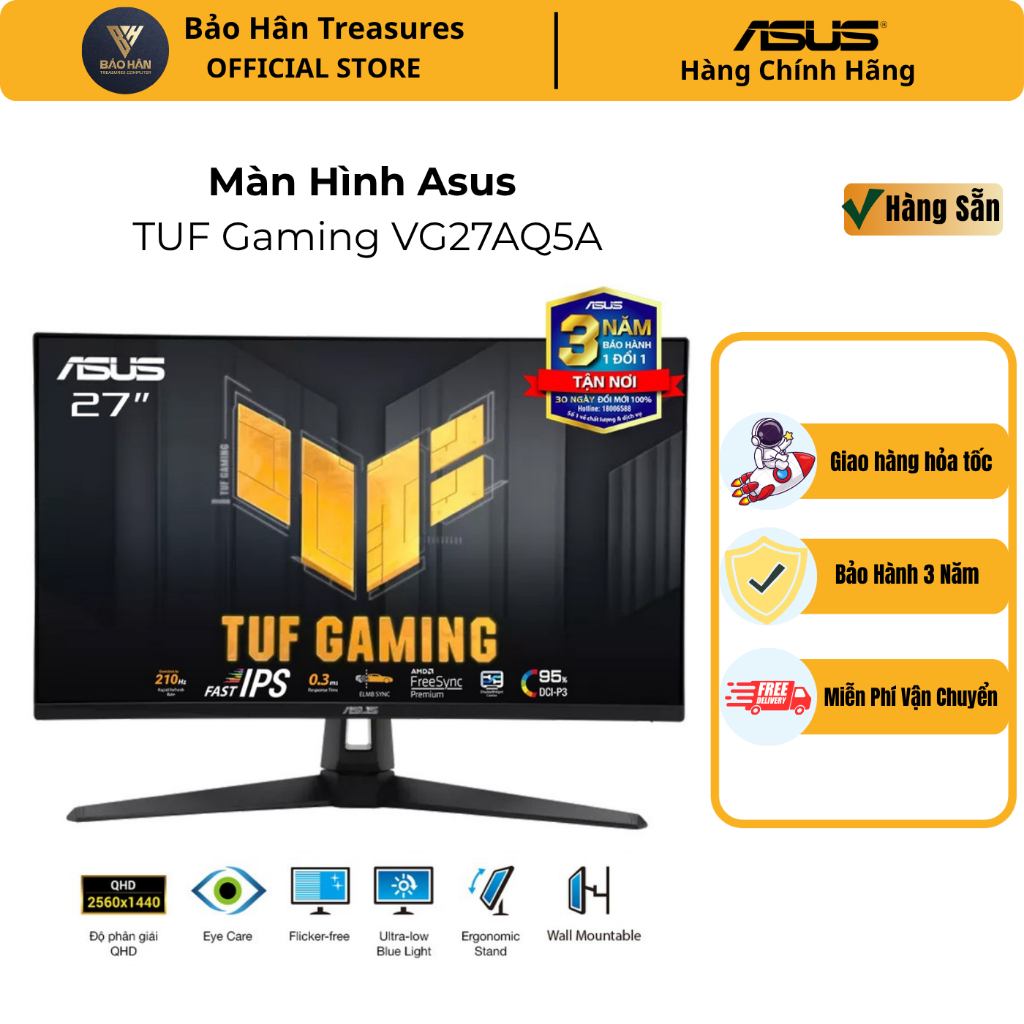 Màn Hình Asus TUF Gaming VG27AQ5A 27 Inch/ 2K/ IPS/ 210Hz/ 0.3 ms - Hàng Chính Hãng