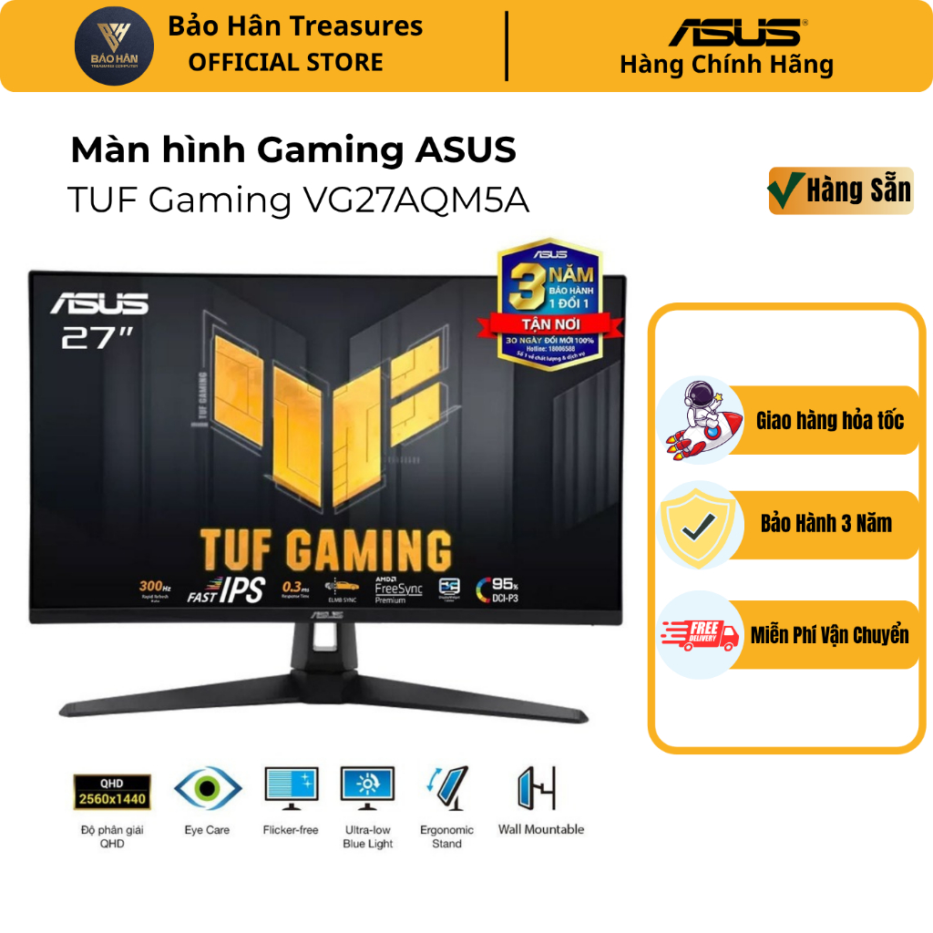 Màn hình Gaming ASUS TUF Gaming VG27AQM5A 27 inch 2K QHD 300Hz 0.3ms Fast IPS - Hàng Chính Hãng