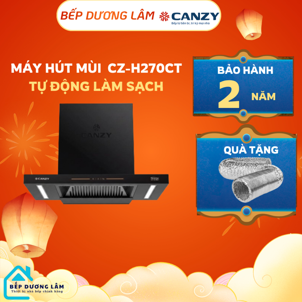 Hút mùi Canzy H270CT/H271CT | Cảm ứng, cảm biến vẫy tay | Động cơ không chổi than BLDC | Bảo hành 2 