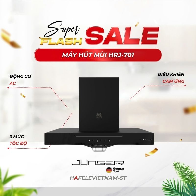 Máy hút mùi Junger HRJ-701 - Khử Mùi Nhanh Cho Gian Bếp