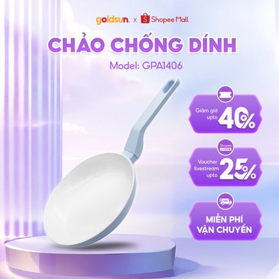 Chảo Chống Dính Ceramic Goldsun GPA1206 Đáy Từ Sử Dụng Được Trên Mọi Loại Bếp - 1 Đổi 1 Trong 3 Ngày