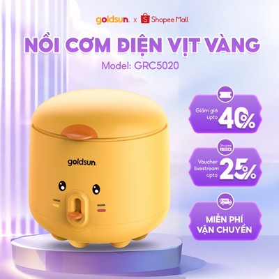 Nồi cơm điện Vịt vàng GoldDuck 1L Goldsun GRC5020 Nấu Nhanh Phù Hợp Cho Sinh Viên, 2-4 Người Ăn