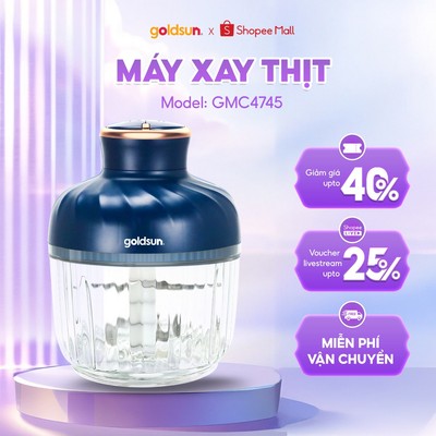 [MUA 1 TẶNG 1] Máy Xay Thịt Đa Năng Goldsun GMC4745 Cối Thuỷ Tinh, Tặng Kèm 1 Cối Inox 304