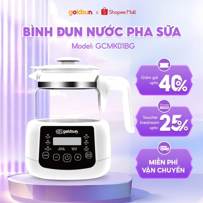Bình đun nước pha sữa đa chức năng Goldsun GCMK01BG chính hãng bảo hành 12 tháng