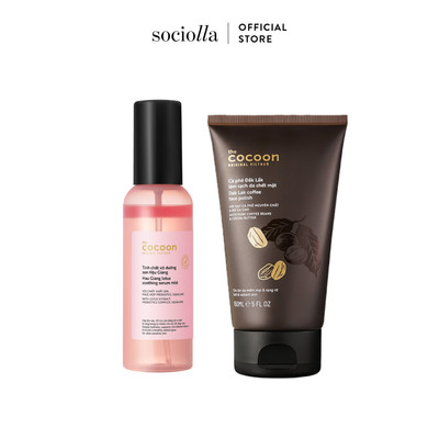 Combo Tinh Chất Xịt Dưỡng Sen Hậu Giang Cocoon Lotus Soothing Serum Mist & Tẩy Da Chết Mặt Cà Phê Đắk Lắk Cocoon 150ml