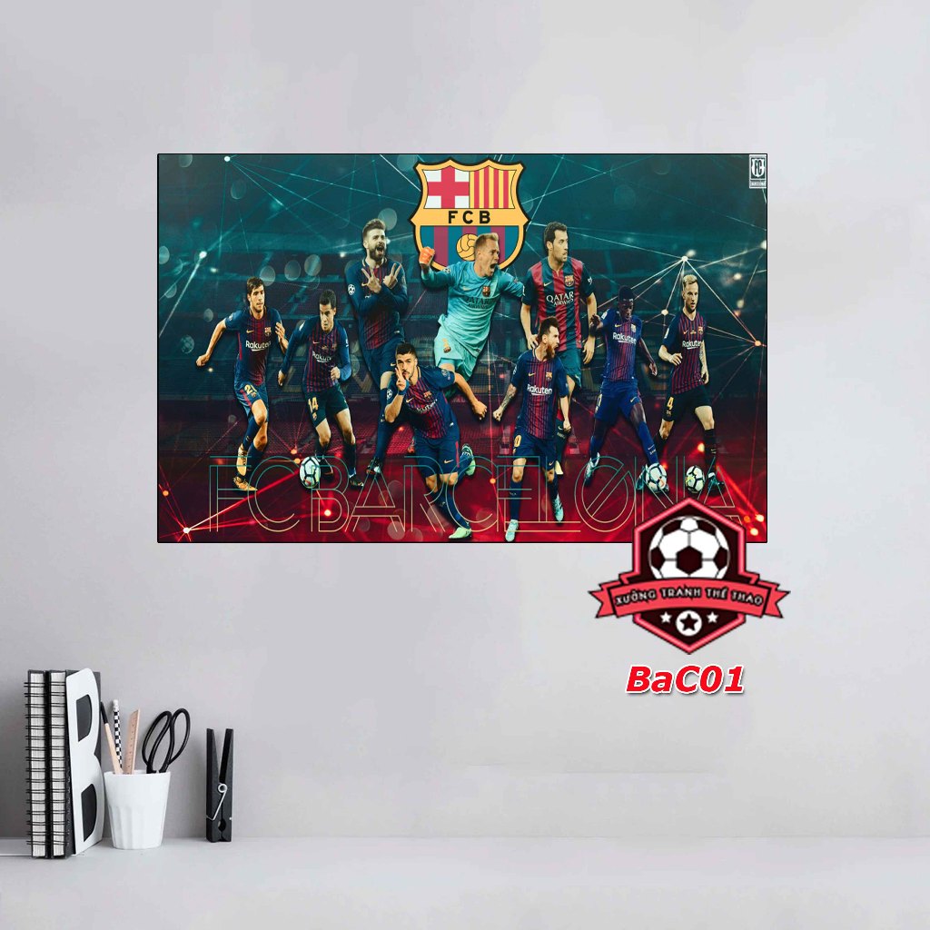 (POSTER Khổ Lớn) CLB Barcelona FC,decal, poster bóng đá, áp phích dán tường bóng đá Barcelona