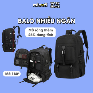 Balo Nam Du Lịch Micofi Balo Nhiều Ngăn, Đi Học, Đi Làm, Ba Lô, Cặp Sách Vải, Cặp Nhiều Ngăn Có Thể Mở Rộng