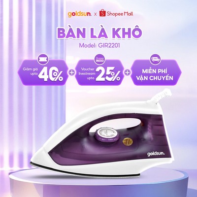 Bàn Là Khô Goldsun Bề Mặt Chống Dính Nhiều Chế Độ Linh Hoạt Mọi Loại Vải - GIR2201