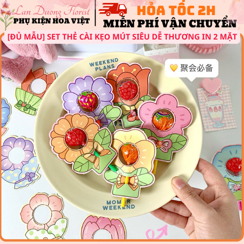 [ĐỦ MẪU] Set Thẻ Cài Kẹo Mút Siêu Dễ Thương In 2 Mặt,Tặng Quà Làm Phần Thưởng Cho Các Bé, Phù Hợp cho các buổi tiệc