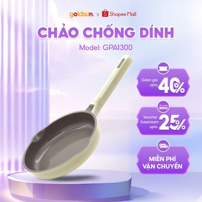Chảo Chống Dính Ceramic Goldsun GPA1300 Sử Dụng Được Trên Mọi Loại Bếp - 1 Đổi 1 Trong 3 Ngày