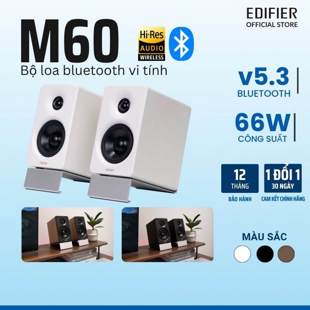 Loa Edifier M60 Bluetooth 5.3, Âm thanh Hires Audio, codec LDAC, Công suất 66W - Bảo hành 12 tháng