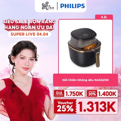 [VHL x Philips]-[Eclusive Ecom] Nồi chiên không dầu NA322/00 4.2 lít - Hàng Chính Hãng
