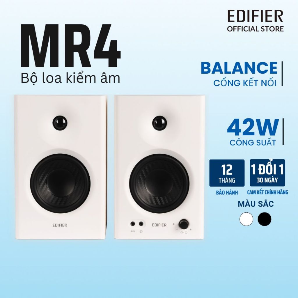 Loa kiểm âm EDIFIER MR4 Công suất 42W Đa dạng cổng kết nối Điều chỉnh âm thanh chuyên nghiệp Hàng ch