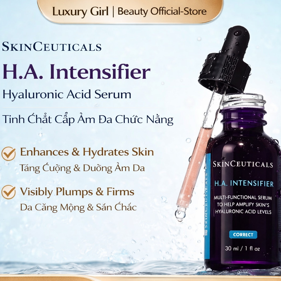 Tinh Chất Hyaluronic Acid (HA) Cấp Ẩm Giúp Da Căng Mịn, Bóng Mượt và Săn Chắc SkinCeuticals H.A. Int