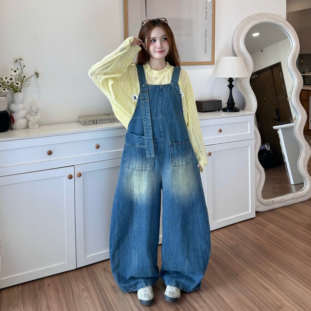 Quần Yếm Jeans SSS.A Form Unisex Túi Rộng Cá Tính | SSSTore.Aesthetic | BigBuy360 - bigbuy360.vn
