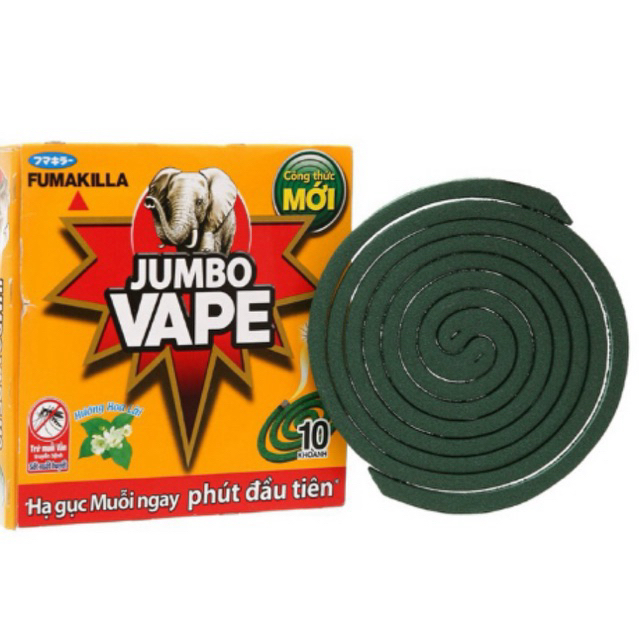 (Combo) Nhang Muỗi Jumbo Hương Hoa Lài, Ít Khói (Hộp 10 Khoanh) - Công Thức Mới Hạ Gục Muỗi Nhanh Ch