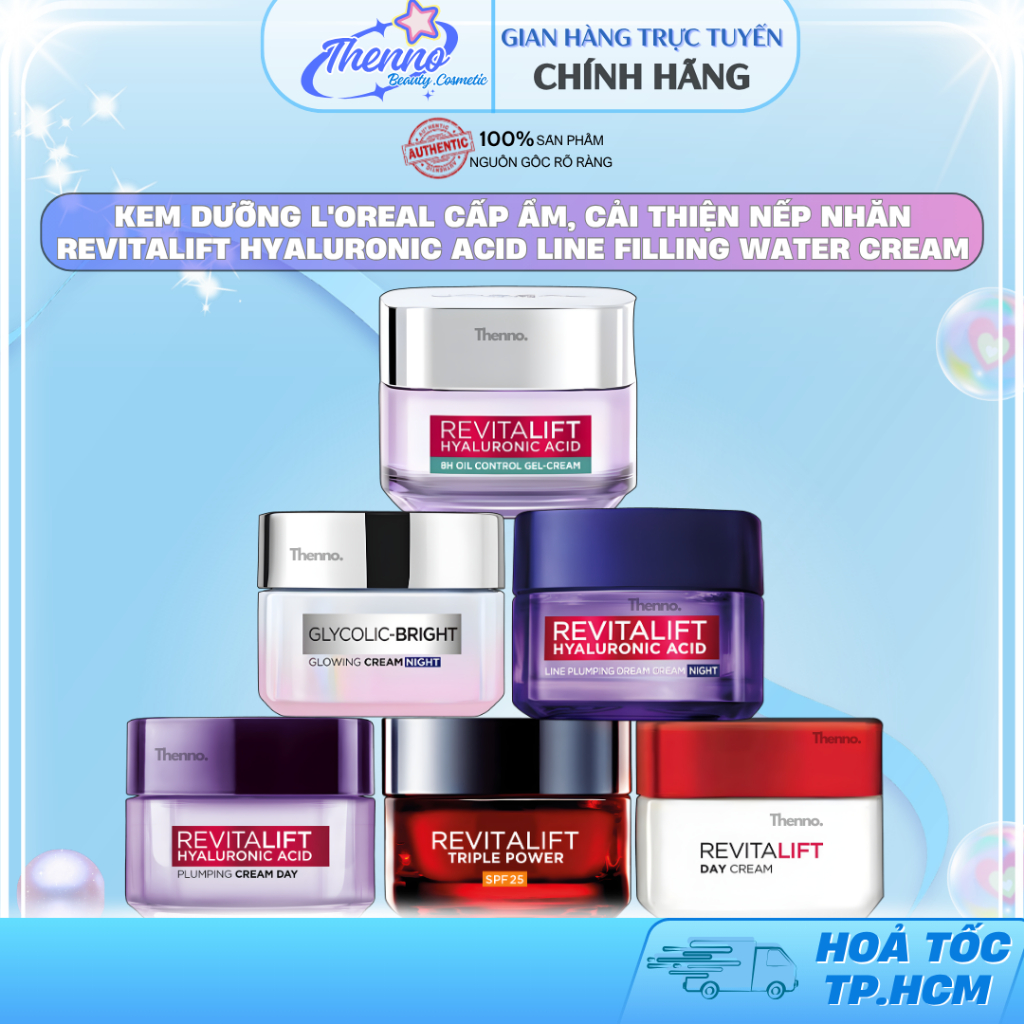 Kem Dưỡng Chống Lão Hoá L'oreal Cấp Ẩm, Cải Thiện Nếp Nhăn Revitalift Hyaluronic Acid Line Filling W