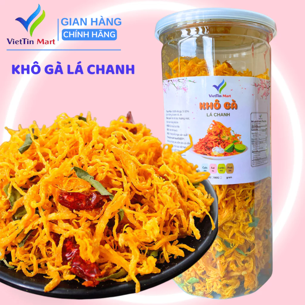 [LaiFarm] Khô Gà Lá Chanh Lon Pet VIETTIN MART 300GR