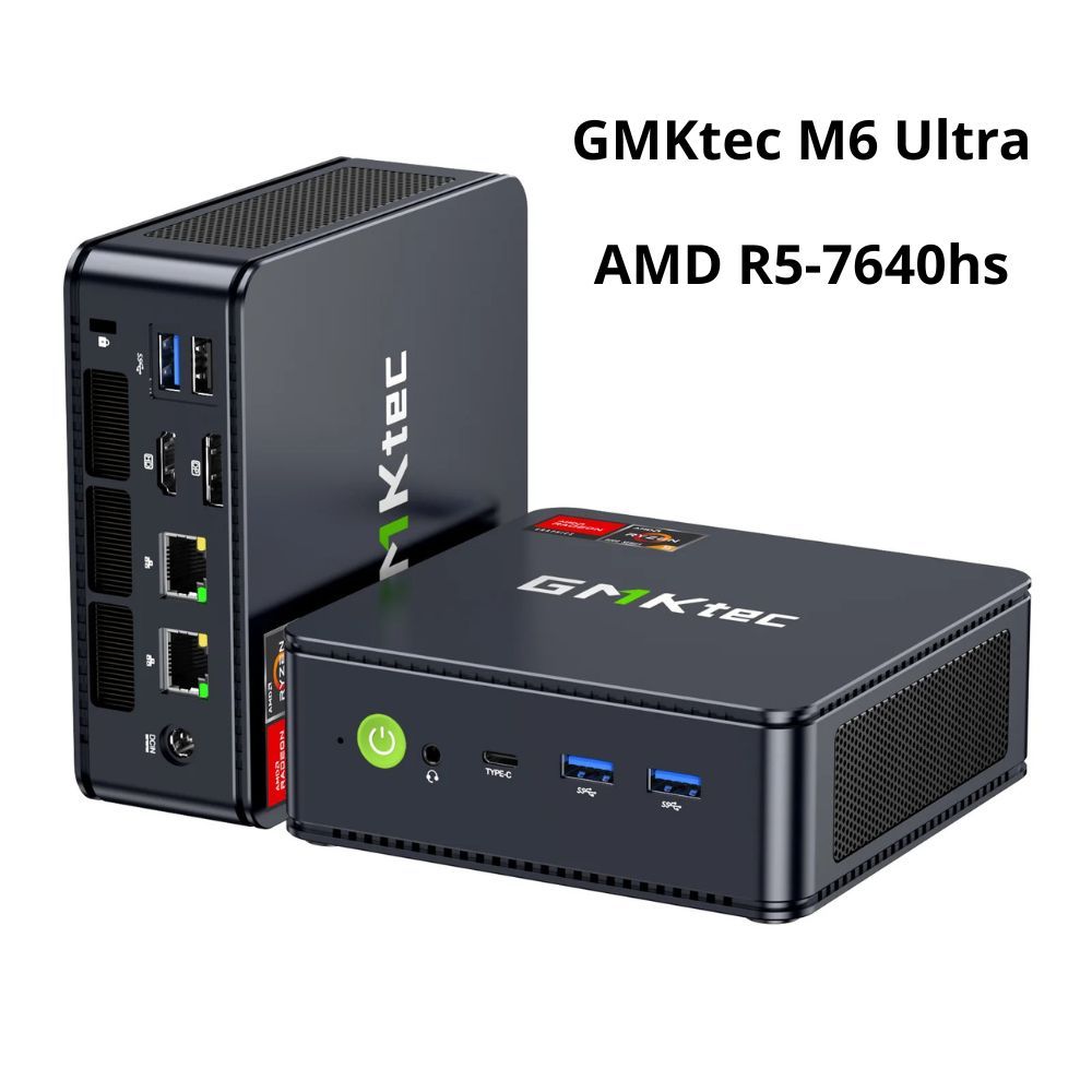 Mini pc gaming gmktec m6 ultra chính hãng với cpu amd r5-7640hs tích hợp đồ họa 760m mạnh như card r