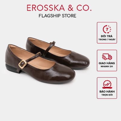 [EROSSKA] - Giày búp bê mary jane mũi tròn quai ngang kiểu dáng basic cao 2,5cm - EL122