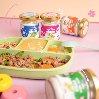 Combo 3 Hũ Bột nêm ăn dặm cho bé Lê Gia - HŨ THỦY TINH 60g