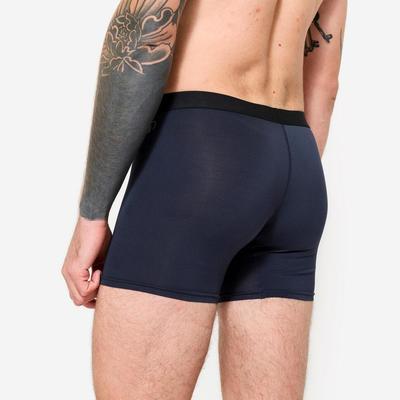 Bộ 3 quần boxer thể thao nam thoáng khí DECATHLON Đen khói/xanh đen/nâu đen mã 8965291