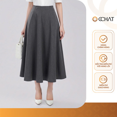 Chân Váy 𝐂𝐂𝐇𝐀𝐓 Dáng Xòe Velia 2 Túi Sườn Chất Liệu Tuytsi Cao Cấp 16CDS2023XT