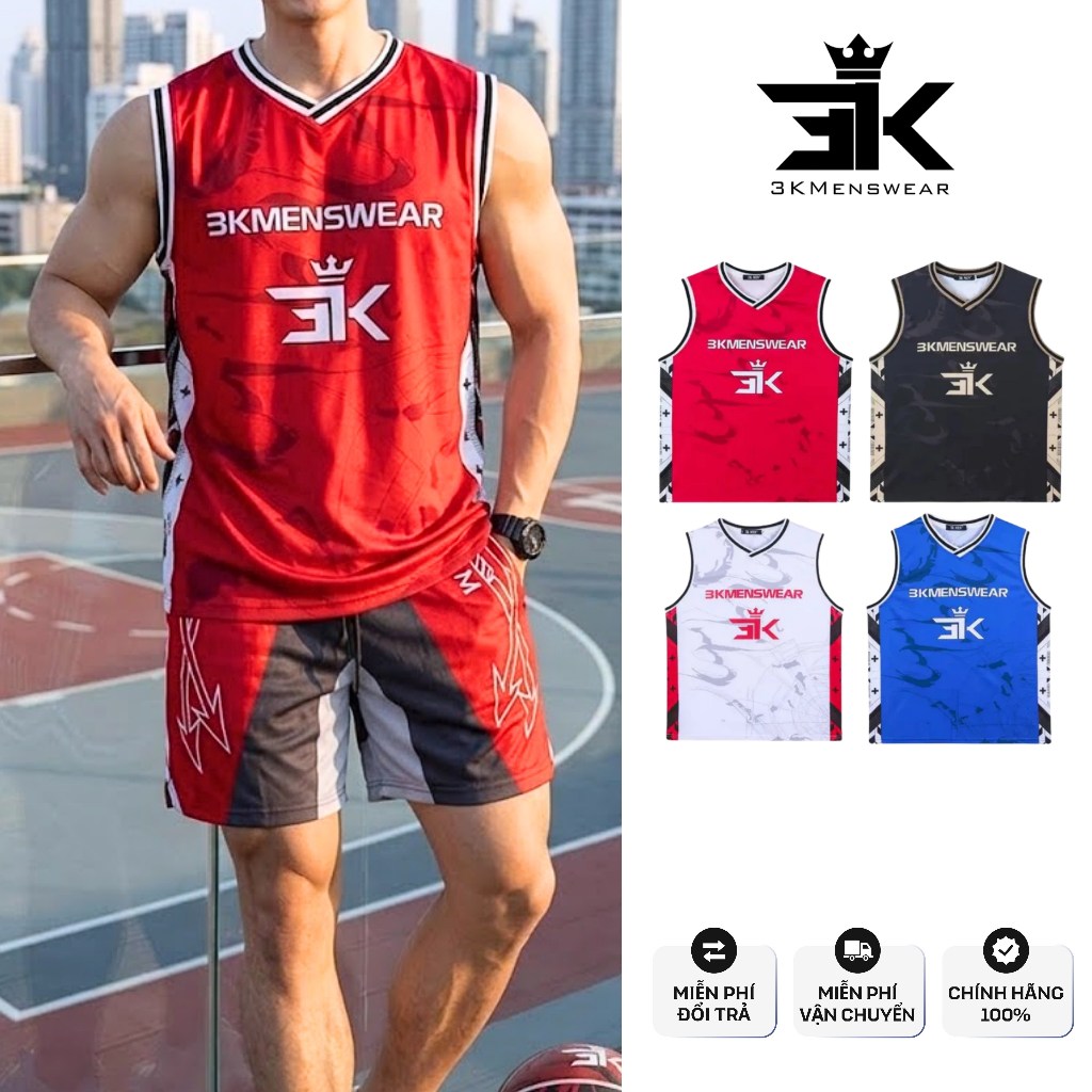 Đồ bộ nam ,Set quần áo thể thao tanktop 3KMENSWEAR thoáng mát, thấm hút mồ hôi
