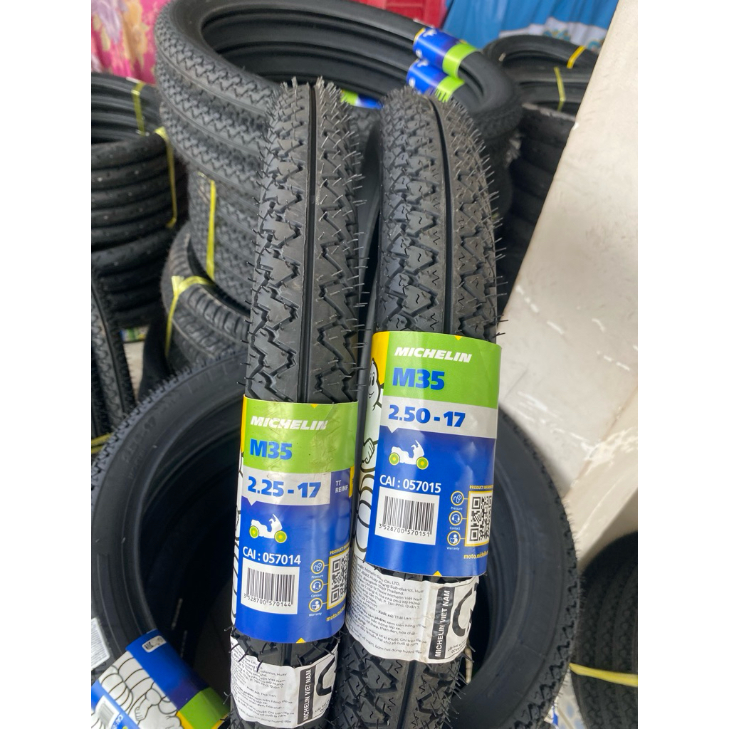 vỏ lốp xe máy michelin m35 2.25 /.50-17 nhập khẩu Thái Lan gai mãn cầu giúp bám đường tốt