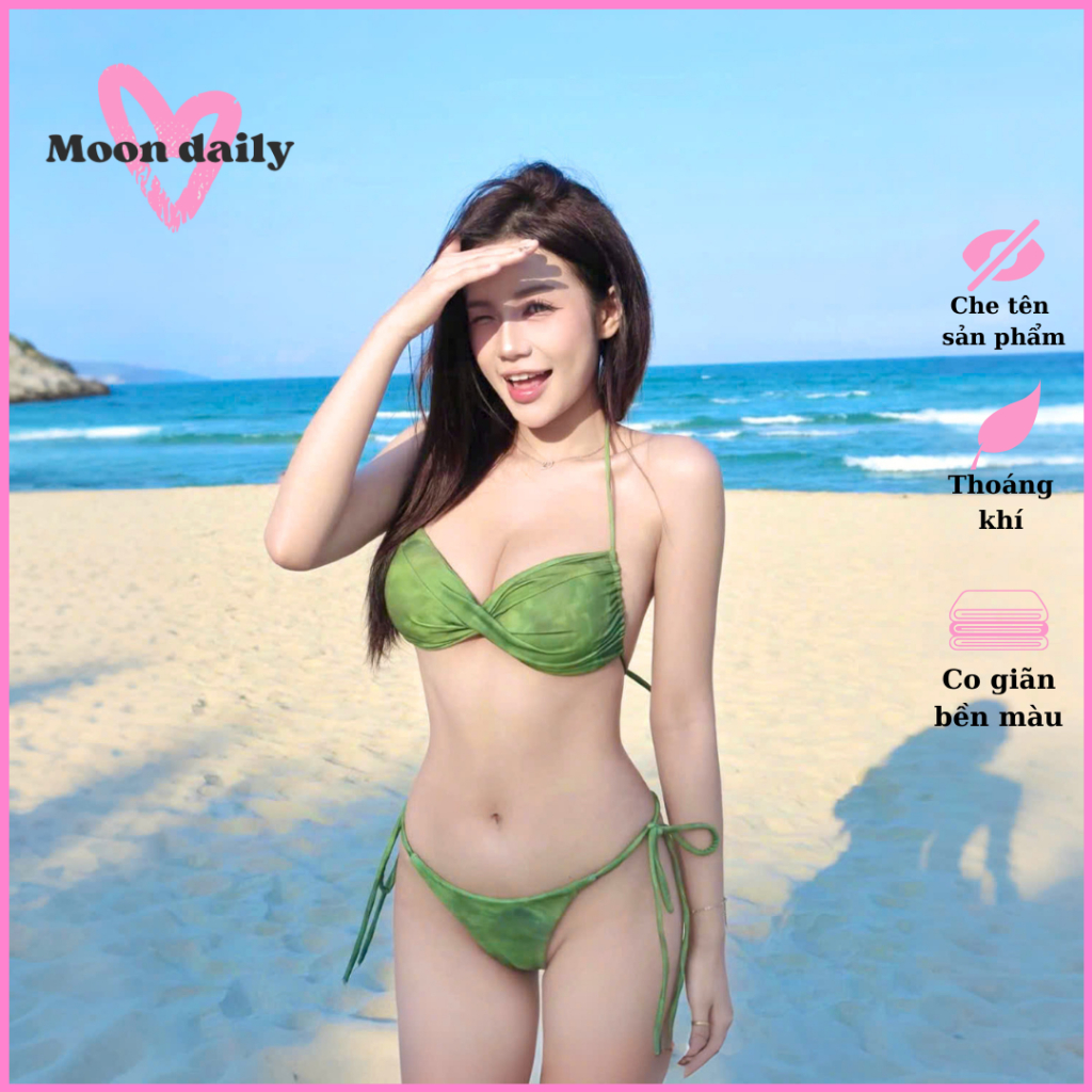 Bikini 2 mảnh, bồ bơi màu rêu tôn da quần lọt nhỏ siêu xinh màu rêu tôn da-BKN10 | BigBuy360 - bigbuy360.vn