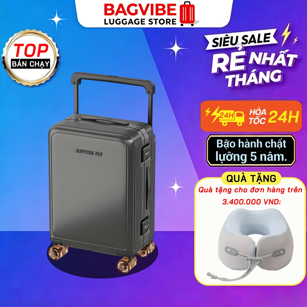 Vali khung nhôm vali size 24 vali chính hãng nhôm đúc khối Premium size 20/24/28tay máy bay khóa sập