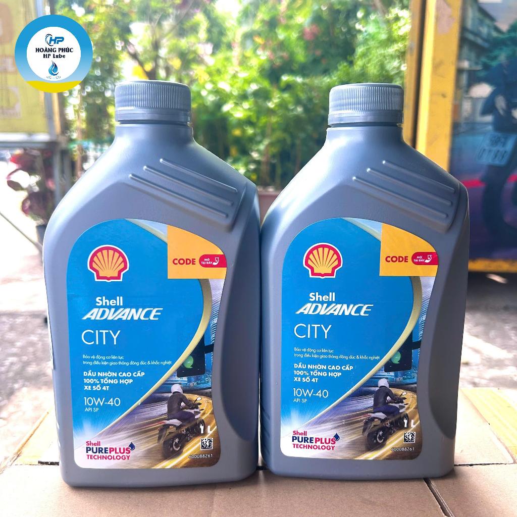 Nhớt Tổng Hợp Cho Xe Số, Côn Tay Shell Advance City 10W30 10W40 API SP Sản xuất tại Thái Lan