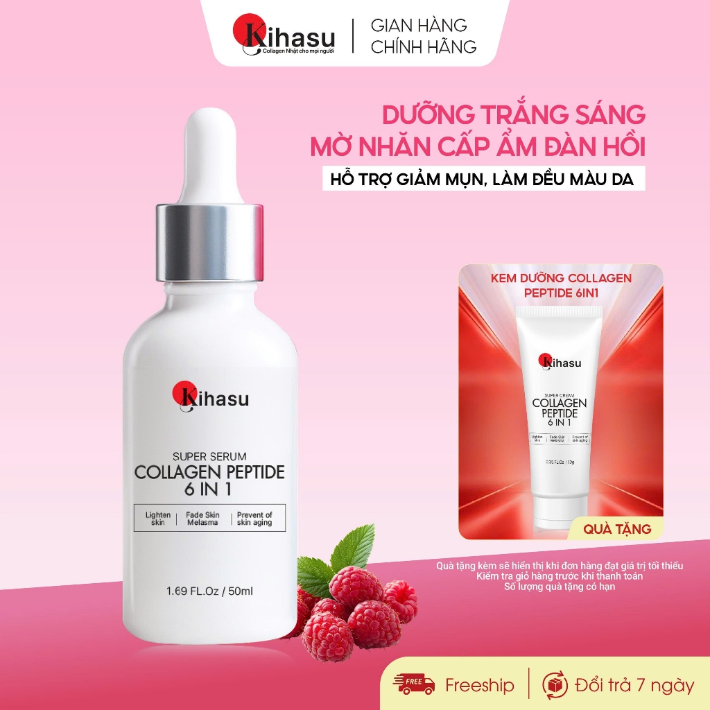 Serum Collagen Peptide Kihasu 50ml Công thức mới Dưỡng Da Mịn Màng Sáng Khỏe