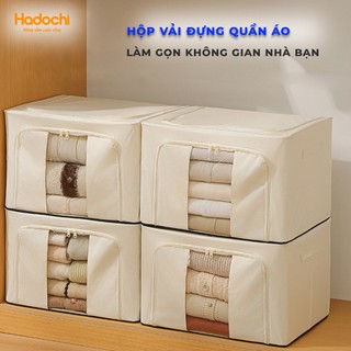 Hộp Vải Đựng Quần Áo Có Nắp Khóa Kéo – Hộp Lưu Trữ Gọn Gàng, Chống Bụi, Tiết Kiệm Không Gian