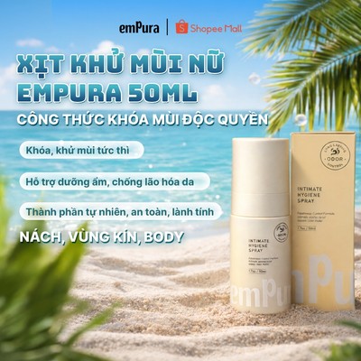Xịt Khử Mùi Cơ Thể EmPura Body Mist Giúp Khử Mùi Vùng Kín, Khoá Mùi Hôi Chân Hôi Nách 50ml