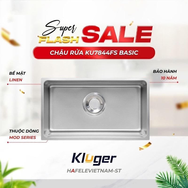 Chậu rửa chén Kluger KU7844FS Basic – Chống Ồn, Chống Xước, Dễ Vệ Sinh