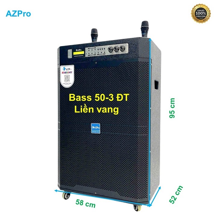 Loa kéo chính hãng Bluetooth chính hãng AZPRO,AZ-L118,Bass 50-3 ĐT công suất cao,Liền vang