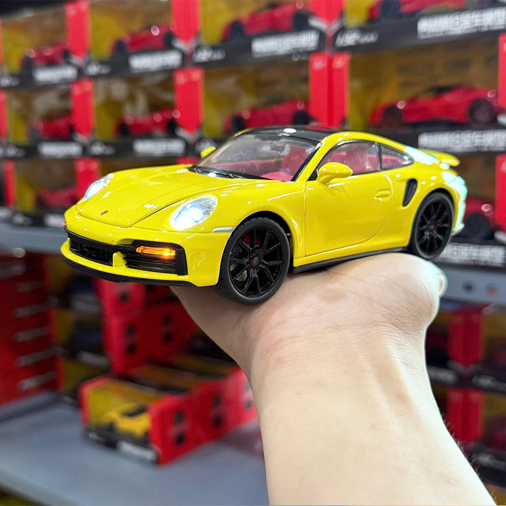 Mô hình xe Porsche 911 Turbo S full kính có đèn và âm thanh tỉ lệ 1:24 Hongsen