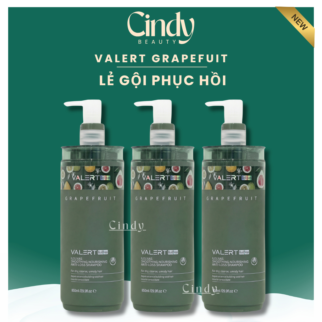 Lẻ Dầu Gội Bưởi Valert Grapefruit 850ML, Giúp Tóc Phục Hồi, Mềm Mượt, Giảm Rụng - Cindy Beauty