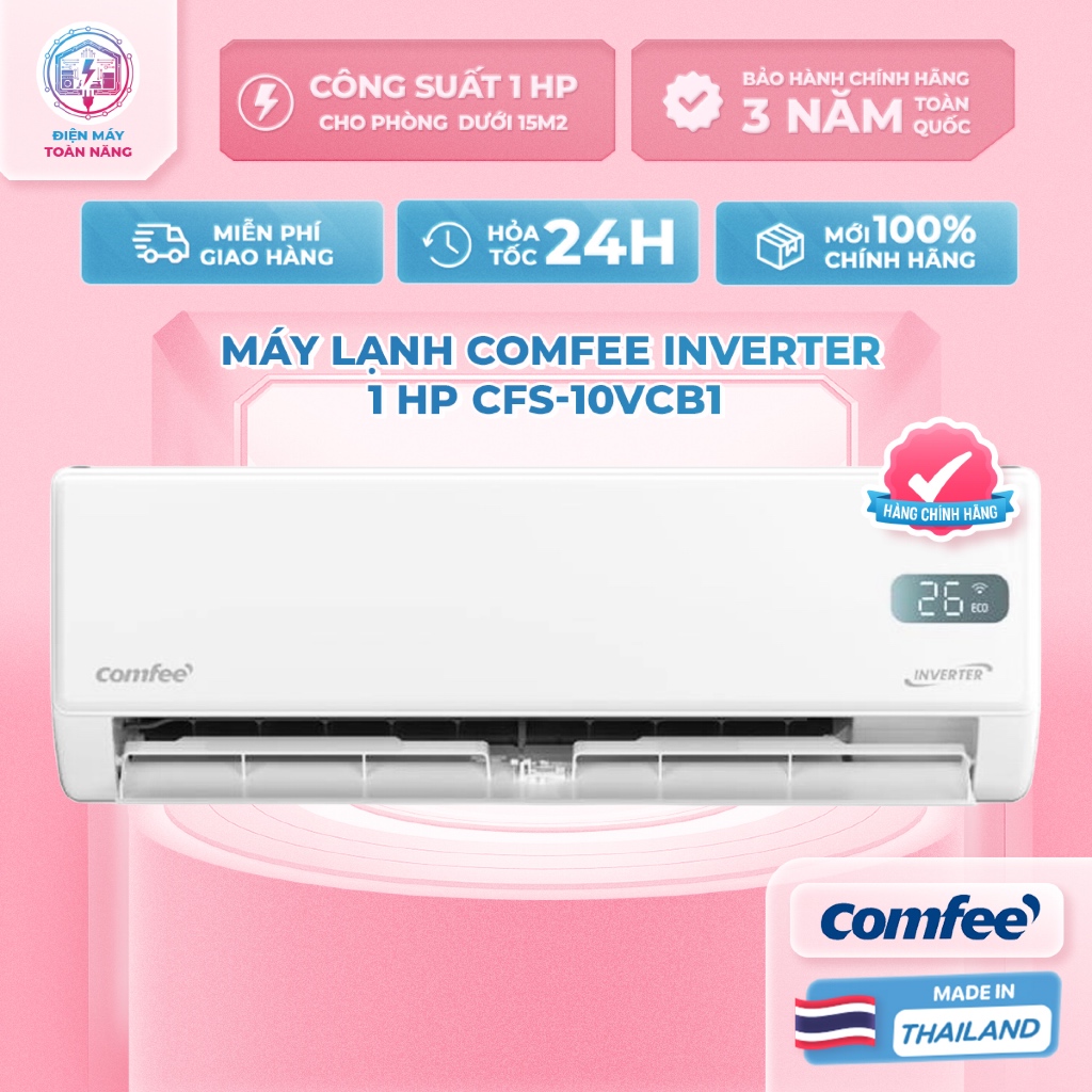 Máy lạnh Comfee Inverter 1 HP CFS-10VCB1 | Công Nghệ Lọc Kép | Công Nghệ Inverter Tiên Tiến