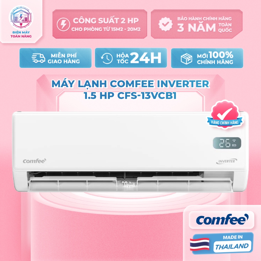 Máy lạnh Comfee Inverter 1 HP CFS-13VCB1 | Công Nghệ Lọc Kép | Công Nghệ Inverter Tiên Tiến