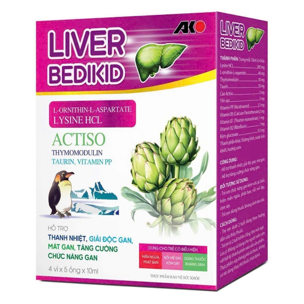 Liverbedikid Mát Gan Atiso Thanh nhiệt, giải độc, mát gan, lợi tiểu, tăng cường chức năng gan mẩn ng