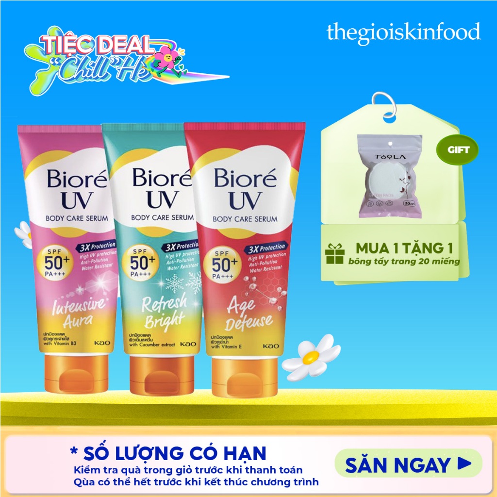 [150ml] Tinh Chất Dưỡng Thể Chống Nắng, Kháng Bụi Bioré UV Anti-Pollution Body Care Serum