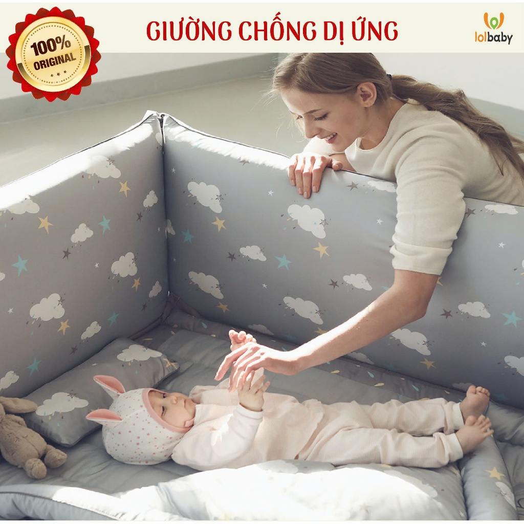 Giường Bumper Bed Allergy Care chống dị ứng cho bé LOLBABY Hàn Quốc