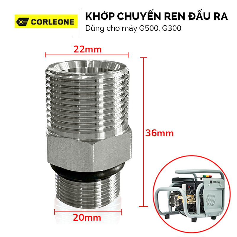 Khớp chuyển ren đầu ra BH024 dành cho máy rửa xe công nghiệp các dòng G500, G300