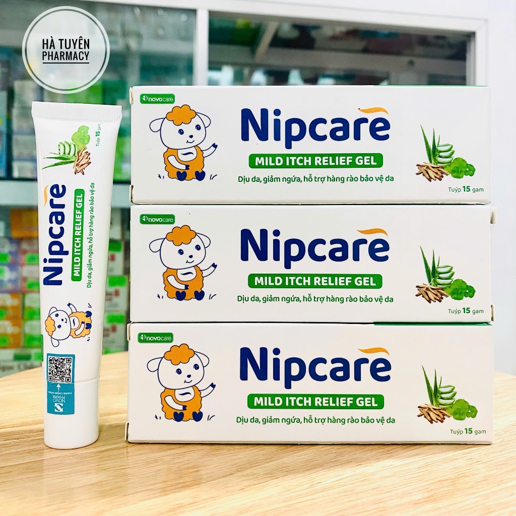 Gel bôi giảm ngứa Nipcare- Tuýp 15g- an toàn cho trẻ từ 1 tháng, không chứa corticod