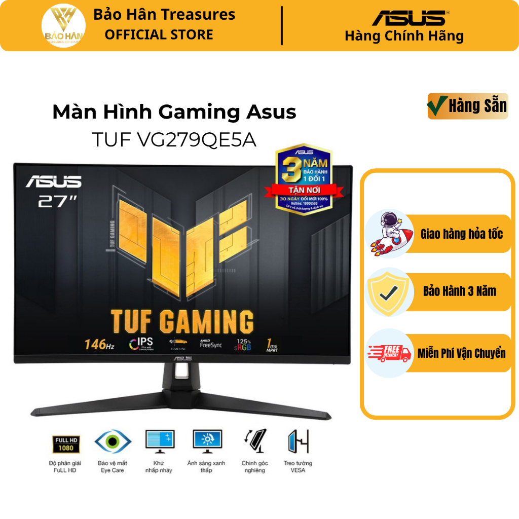 Màn Hình Asus TUF Gaming VG279QE5A 27 inch FHD/ IPS/ 146Hz/ 1ms - Hàng Chính Hãng